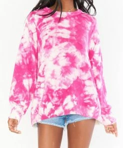 Discount 🌟 Show Me Your Mumu Oaklyn Sweater in Pink Tie Dye Knit for 👩 women 😍