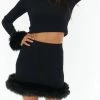 New ❤️ Show Me Your Mumu Fran Mini 👗 Skirt in Black Knit W/ Faux Fur for 👩 women 🌟