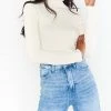 Budget ✔️ Show Me Your Mumu Danica Turtleneck Top in Cream Rib Knit for 👩 women ✨