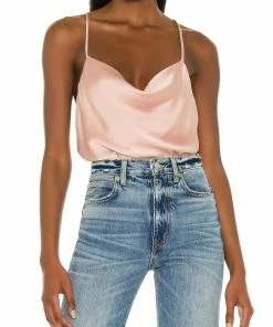 Best deal 👏 Show Me Your Mumu Diane Bodysuit in Rose Gold Luxe Satin for 👩 women ❤️