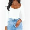 Outlet ✨ Show Me Your Mumu Bridget Bodysuit in White Stretch for 👩 women 🤩