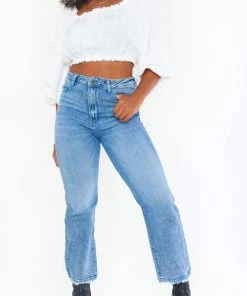 Deals 🥰 Show Me Your Mumu Manhattan Straight 👖 Jeans in Blue Stone for 👩 women 💯
