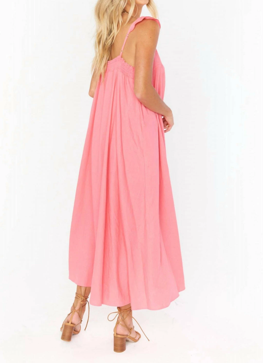 Best deal π― Show Me Your Mumu Oasis Ruffle π Dress in Flamingo Pink Linen for π© women π― 2 Best deal π― Show Me Your Mumu Oasis Ruffle π Dress in Flamingo Pink Linen for π© women π― - Image 2