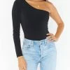 Best deal ⭐ Show Me Your Mumu Brinkley Bodysuit in Black Spandy for 👩 women 🤩