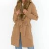 Cheap 🛒 Show Me Your Mumu Cabin Cardigan in Camel Knit With Faux Fur for 👩 women 🤩