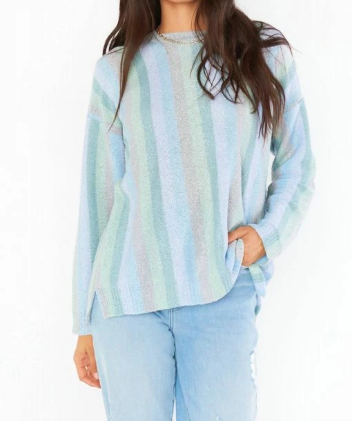 Cheapest 😉 Show Me Your Mumu Atlas Sweater In True Blue Stripe for 👩 women 🎉