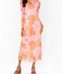 Promo 🛒 Show Me Your Mumu Daphne Turtleneck 👗 Dress in Retro Garden Mesh for 👩 women ⌛