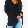 Coupon ✔️ Show Me Your Mumu Hug Me Sweater in Black Fuzzy Knit for 👩 women 🥰