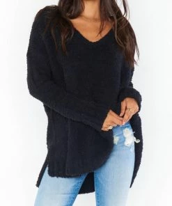 Coupon ✔️ Show Me Your Mumu Hug Me Sweater in Black Fuzzy Knit for 👩 women 🥰