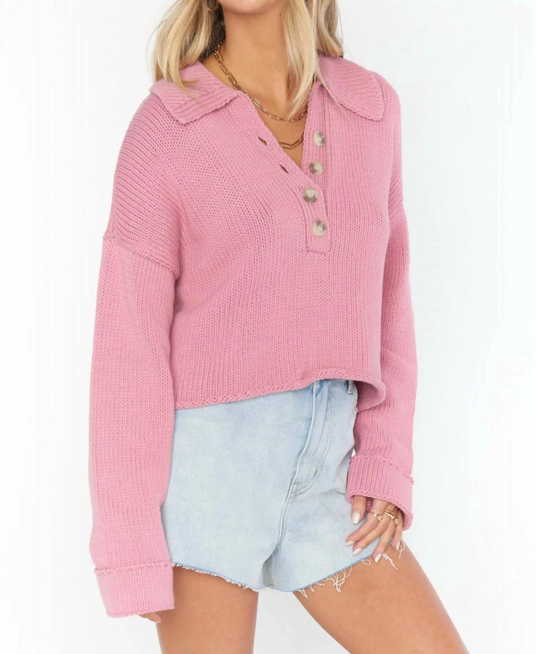 Best Sale 𧨠Show Me Your Mumu Crawford Collared Sweater in Pink for π© women β 3 Best Sale 𧨠Show Me Your Mumu Crawford Collared Sweater in Pink for π© women β - Image 3
