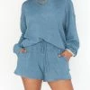 Brand new 🧨 Show Me Your Mumu Gio Shorts in Dusty Blue Knit for 👩 women 🌟