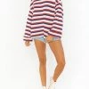 Hot Sale 🛒 Show Me Your Mumu Daytime Pullover in Patriot Stripe Knit for 👩 women 🧨
