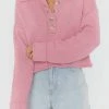 Best Sale 🧨 Show Me Your Mumu Crawford Collared Sweater in Pink for 👩 women ⭐