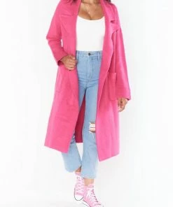 Promo ❤️ Show Me Your Mumu Melrose Sweater Jacket in Hot Pink Knit for 👩 women 🌟