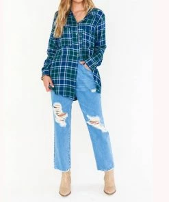 Brand new 🔥 Show Me Your Mumu The Layer 👚 Shirt in Green Plaid for 👩 women 💯