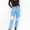New 🛒 Show Me Your Mumu Boston Boyfriend 👖 Jeans in Vintage Blue for 👩 women 😀