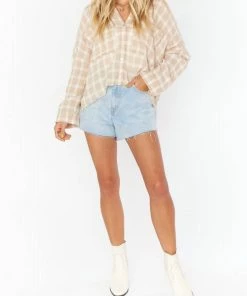 Flash Sale ✔️ Show Me Your Mumu Jessicas Button Down in Cream Plaid for 👩 women 👍