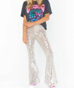 Buy ⭐ Show Me Your Mumu Mercury Bells Pant in Platinum Sequins for 👩 women ✨
