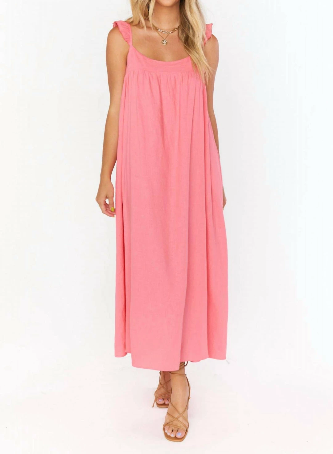 Best deal π― Show Me Your Mumu Oasis Ruffle π Dress in Flamingo Pink Linen for π© women π― 1 Best deal π― Show Me Your Mumu Oasis Ruffle π Dress in Flamingo Pink Linen for π© women π―
