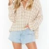 Coupon 😉 Show Me Your Mumu Jessicas Button Down 👚 Shirt in Cream Plaid for 👩 women 💯
