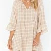 Brand new 🔔 Show Me Your Mumu Viola Mini 👗 Dress in Cream Plaid for 👩 women ✔️