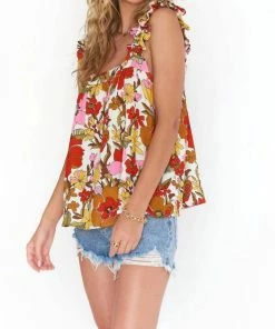 Discount 🛒 Show Me Your Mumu Mazzy Ruffle Tank in Far Out Floral for 👩 women 👍