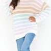 Budget 🎉 Show Me Your Mumu Flurry Sweater in Powder Stripe Knit for 👩 women ❤️