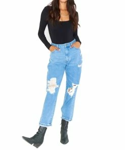 Flash Sale 🤩 Show Me Your Mumu Boston Boyfriend 👖 Jeans in Vintage Blue for 👩 women 🌟